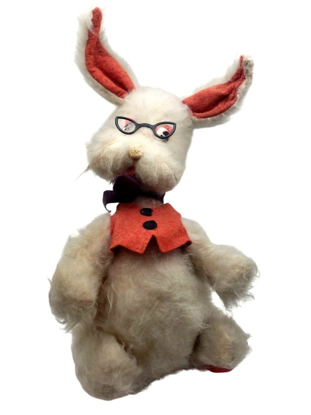 Rushton Company Bunny Glasses Bow Tie Alice Wonderland White Rabbit 17" Vintage